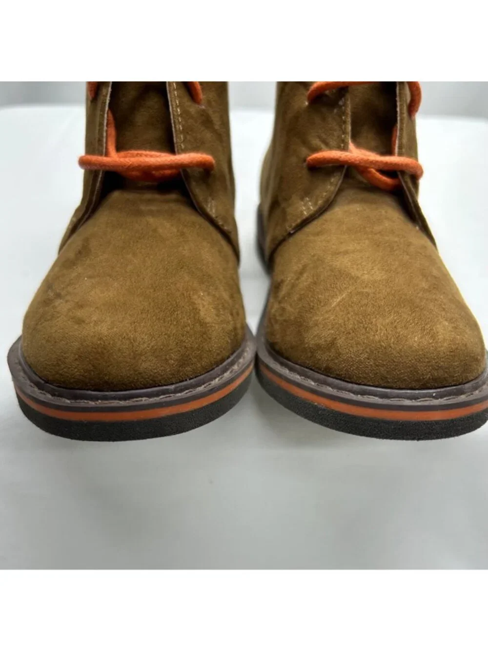Cole Haan Lil Carlton Tan Suede Chukka Boots With Orange Laces Size 9 Youth